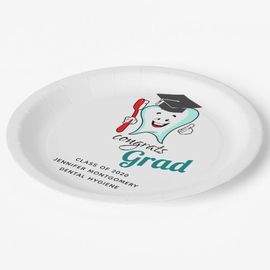 Dental Care Happy Tooth Gradup Papieren Bordje (Gekanteld)