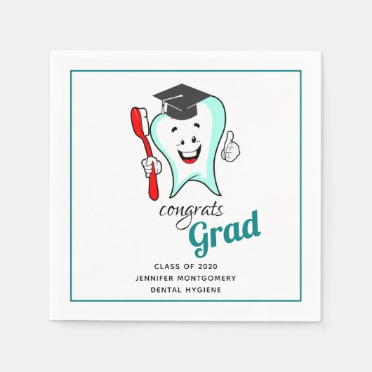 Dental Care Happy Tooth Gradup Servet (Voorkant)