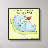 Dental Checkup Hippopotamus Canvas Afdruk (Voorkant)