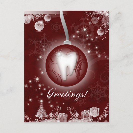 Dental Christmas Briefkaart Bourgogne Rood (Voorkant)