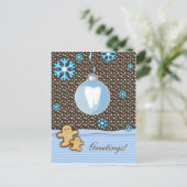Dental Christmas Briefkaart Gingerbread Blue (Staand voorkant)