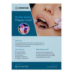 Dental Clinic Custom Glossy Poster Perfect Poster