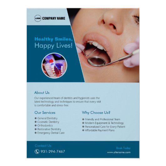 Dental Clinic Custom Glossy Poster Perfect Poster (Voorkant)