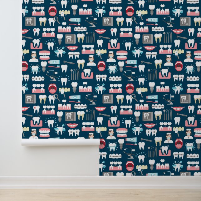 Dental Clinic Kantoor Pattern Behang (Applicatie)