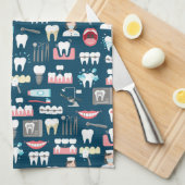 Dental Clinic Kantoor Pattern Theedoek (Quarter Fold)