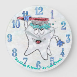 Dental Clock Fun Glitter Custom Grote Klok