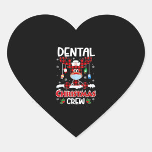 Dental Crew Rendieren en Tand Kerstmis 2020 Hart Sticker