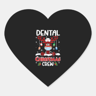 Dental Crew Rendieren en Tand Kerstmis 2020 Hart Sticker