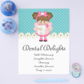 Dental Dentist Tooth Fairy Polka Dot Cute Flyer (Enkel)