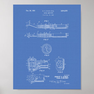 Dental Handstuk 1961 Patent Art Blueprint Poster