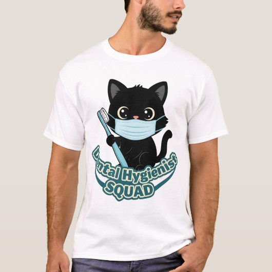 Dental Hygienist Black Cat T-Shirt (Devant)