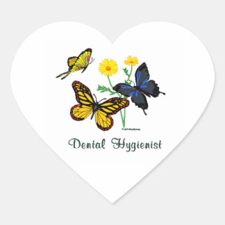 Dental Hygienist Butterflies Hart Sticker
