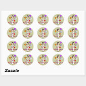 Dental Hygienist geeft Schattig hartenontwerp Ronde Sticker (Vel)