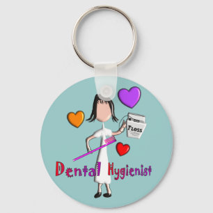 Dental Hygienist geeft Schattig hartenontwerp Sleutelhanger
