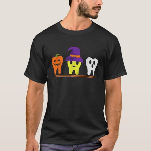 Dental Hygienist Halloween Pumpkin Witch Tooth Doc T-shirt (Voorkant)