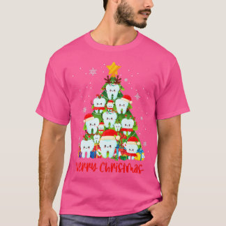 Dental kerstboom Pajama Merry Xmas Dental Squ T-shirt