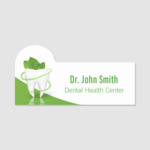 Dental Medical Mint Leaf Tooth Naamplaatje