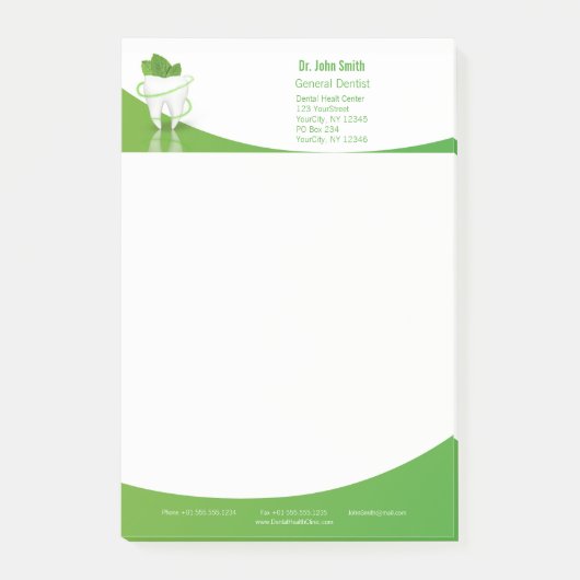 Dental Medical Mint Leaf Tooth - Post-it® notes (Voorkant)
