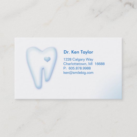 Dental Molar Heart Logo Blue 2 Visitekaartje (Voorkant)