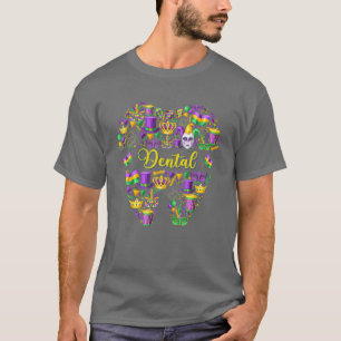 Dental Squad Mardi Gras Tanden Tandartsen Vette Di T-shirt