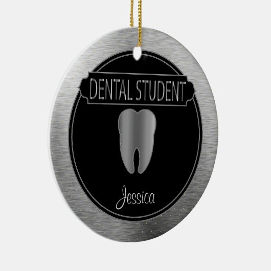 Dental 🦷 Student - UpScale Black en Silver Keramisch Ornament (Rechts)
