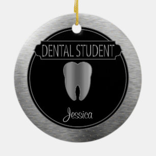 Dental 🦷 Student - UpScale Black en Silver Keramisch Ornament