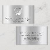 Dental Studio Smile Logo Silver Grey Metallic Visitekaartje (Voorkant / Achterkant)