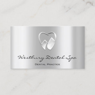 Dental Studio Smile Logo Silver Grey Metallic Visitekaartje