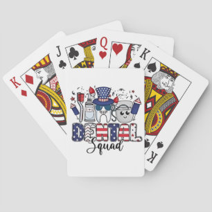 Dental Team Cute Tandarts Hygiënist 4 juli Pokerkaarten