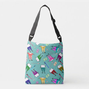 Dental Teeth People Art Seafoam Green Crossbody Tas