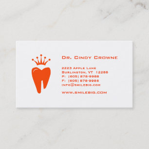 Dental Visitekaartje Crown Tooth Logo Sinaasappel Afsprakenkaartje