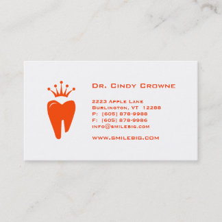 Dental Visitekaartje Crown Tooth Logo Sinaasappel Afsprakenkaartje