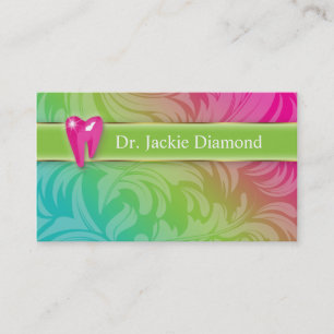 Dental Visitekaartje Tooth Logo Swirl Leaf Limoen Afsprakenkaartje