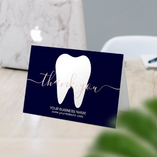 Dental White Tooth Navy Blue Dentist Hartelijk dan Bedankkaart