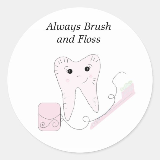 Dentale afvlakking en tand design ronde sticker (Voorkant)