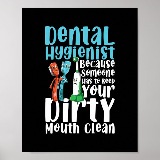 Dentale hygiënist Houd uw mond schoon Poster (Voorkant)
