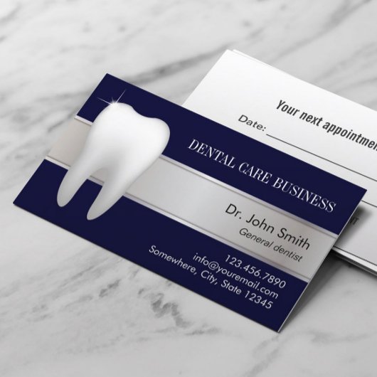 Dentale Office Professional Dentist Navy Blue Afsprakenkaartje