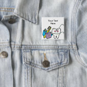 Dentale studie op 6 maart vierkante button 5,1 cm (In situ)