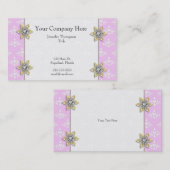 Dentelez avec le carte de visite de damassé de (Devant / Derrière)