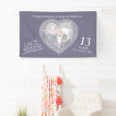 Dentelle 13e anniversaire photo bannière coeur (En situation)