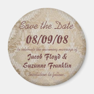 Dentelle antique - sauvez le magnet de date