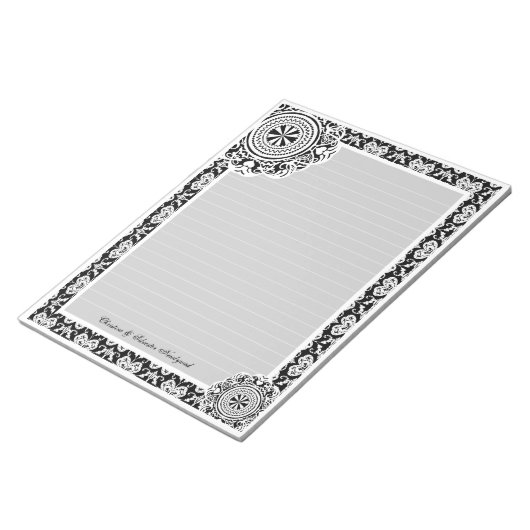 Dentelle blanche arabesque, bloc-notes (Incliné)