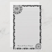 Dentelle blanche arabesque, papeterie (Devant / Derrière)