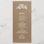 Dentelle blanche | Cartes de menu Mariage papier K (Devant)