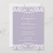 Dentelle blanche douce Dusty Faire-part de mariage (Devant)
