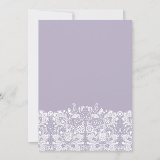 Dentelle blanche douce Dusty Faire-part de mariage (Dos)