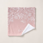 Dentelle blanche élégante florale et conception de (Gant de toilette)