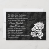 Dentelle blanche en argent, Invitation mariage dam (Dos)