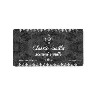 Dentelle blanche et Damas noir étiquette parfumé b