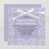 Dentelle blanche et invitation à un mariage de bur (Devant / Derrière)